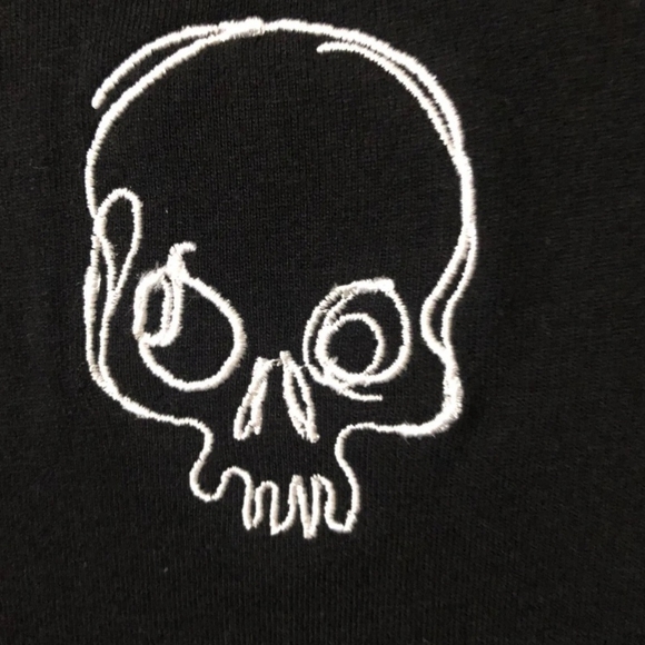 NEW Bolongaro Trevor Men's Black Polo Skull Short Sleeve Shirt Medium - Picture 2 of 5